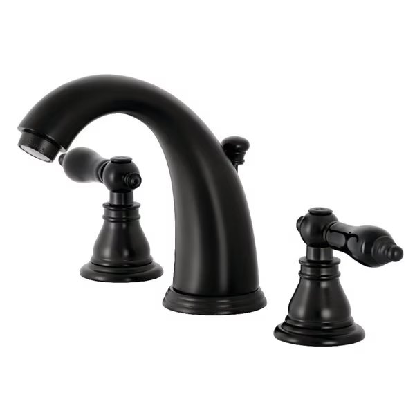 KB980AKL Duchess Widespread Bathroom Faucet W/Plastic Pop-Up, Matte Blk, Kingston Brass, Mfr#: KB980AKL